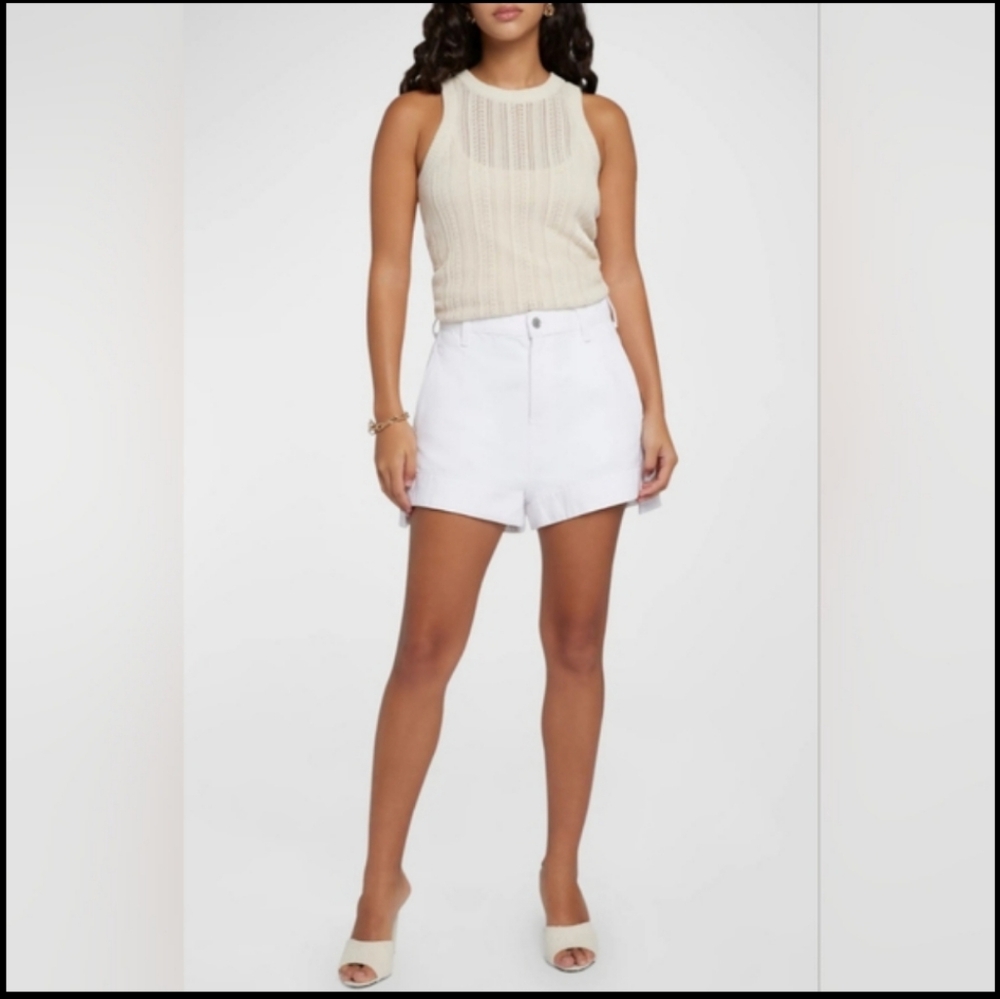 Jen 7 Women White denim Bermuda Shorts Size 6 NWT